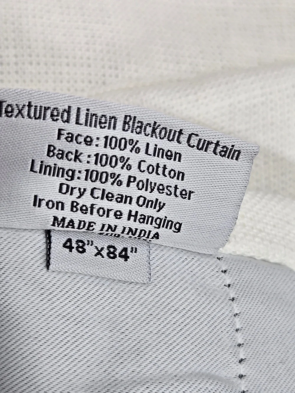 NWT QUINCE Set 2 48x84 Heavyweight European Linen Blackout Curtains White 9953
